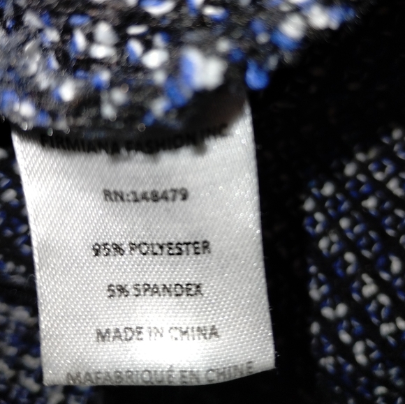 Lily by Firmiana blue and white plaid skirt with fringe hem, size M - Picture 5 of 8